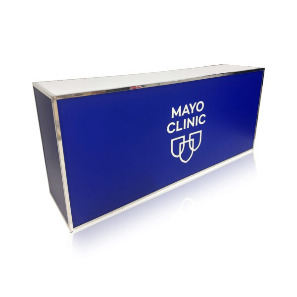 8ft event bar rental with branding